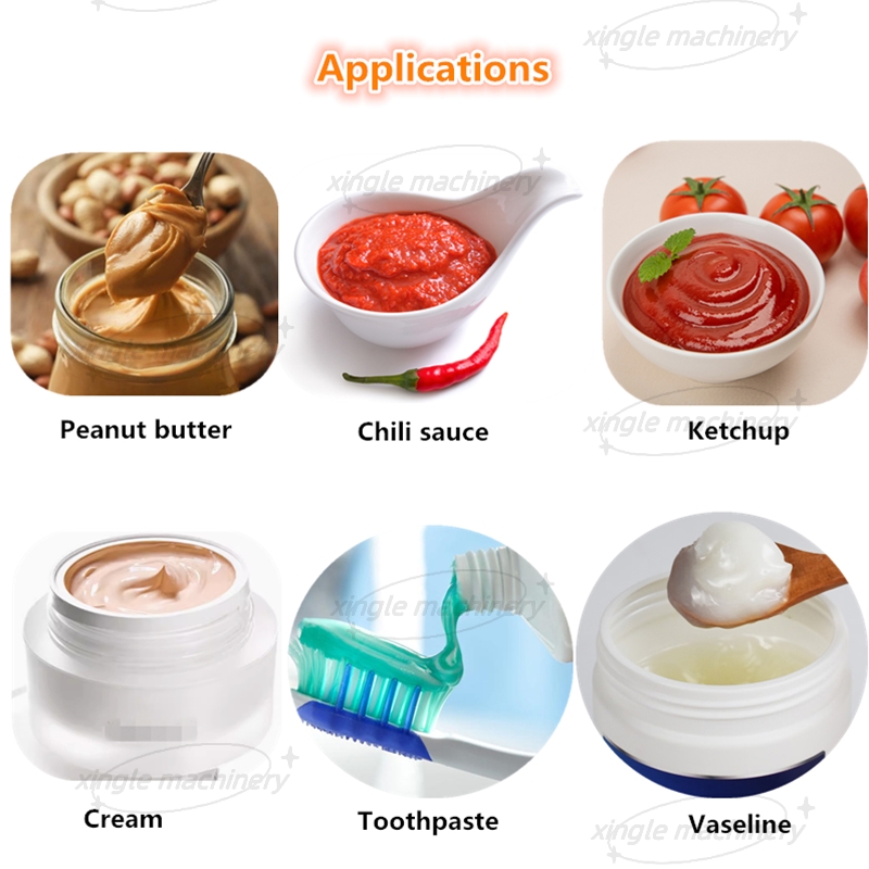 เครื่องบรรจุครีมเครื่องสำอาง Four Heads Paste