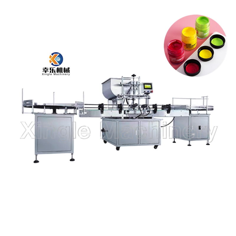 เครื่องบรรจุของเหลวแบบสามหัวอัตโนมัติความแม่นยำสูง