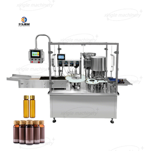 เครื่องบรรจุและปิดฝาขวดน้ำเชื่อมอัตโนมัติแบบหมุนอัตโนมัติ