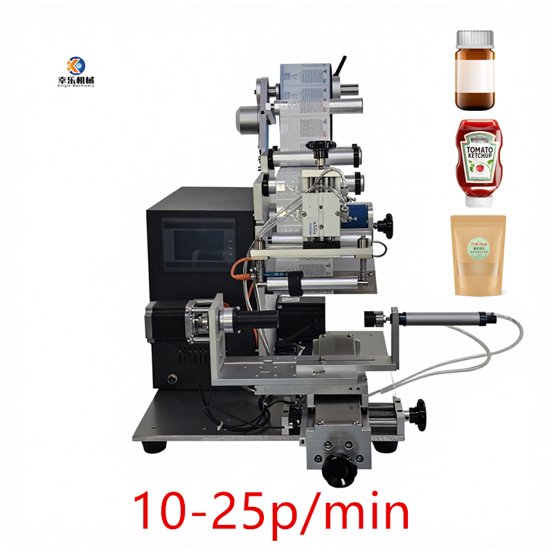 เครื่องติดฉลากอเนกประสงค์กึ่งอัตโนมัติ PLC สติ๊กเกอร์
